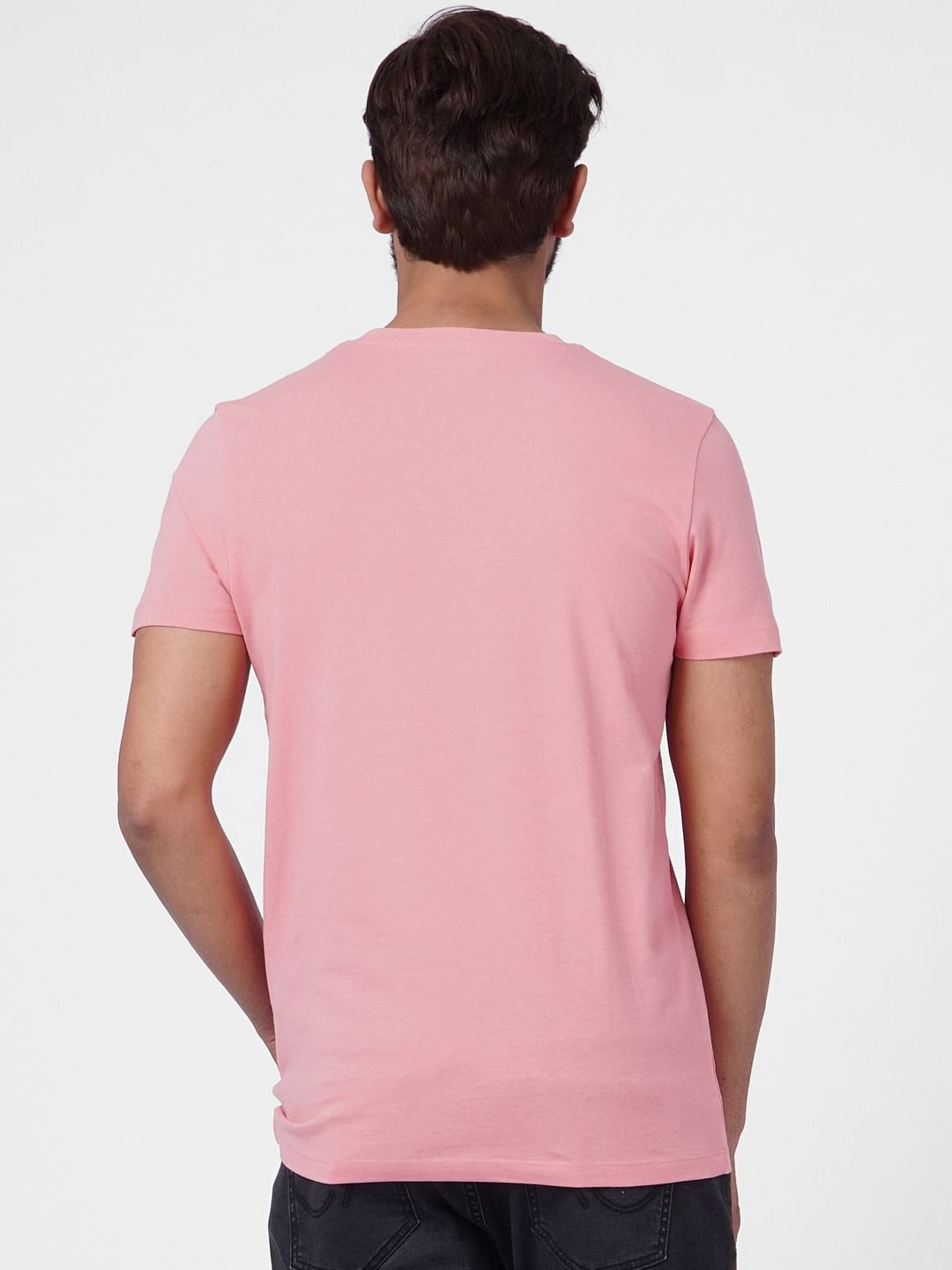 Pink Graphic Print Crew Neck T-shirt