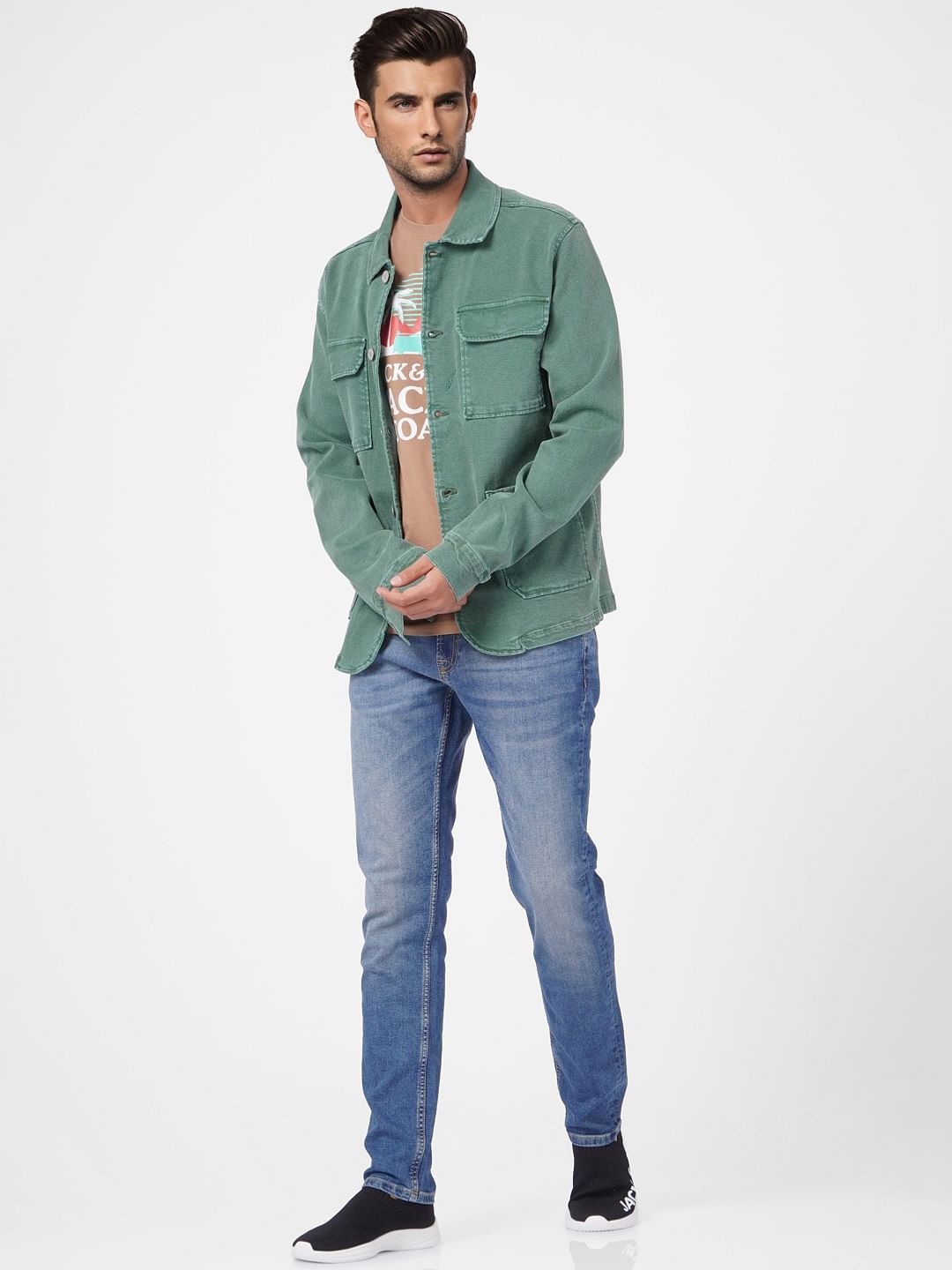 Brown Graphic Print Crew Neck T-shirt