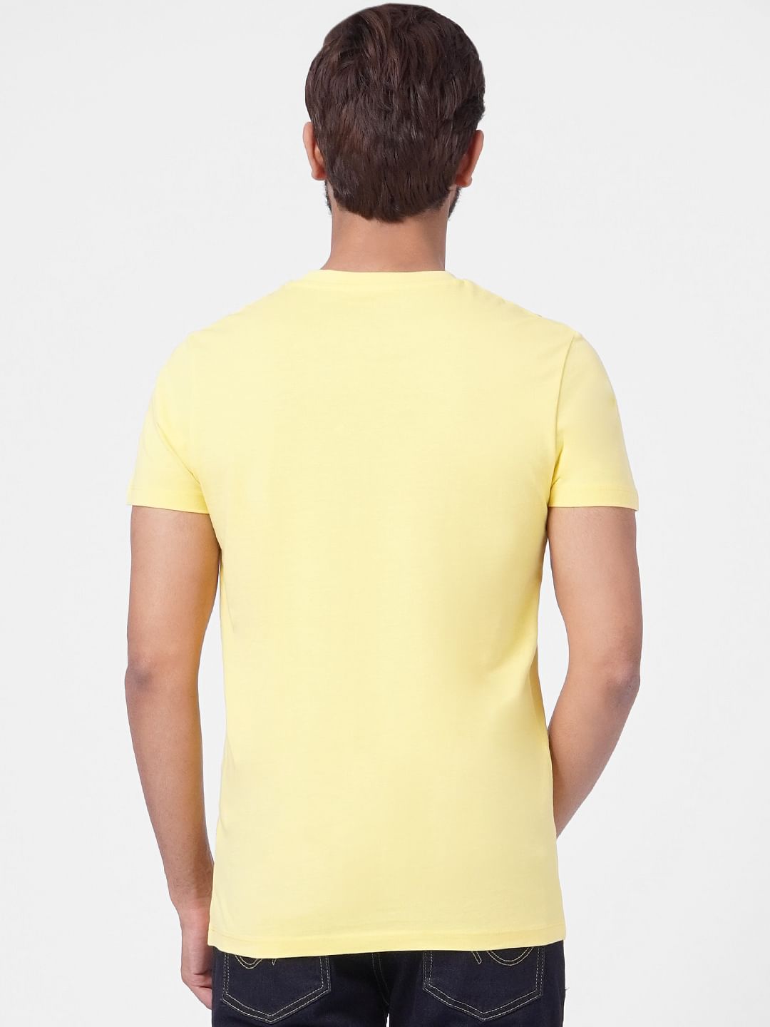 Yellow Graphic Print Crew Neck T-shirt