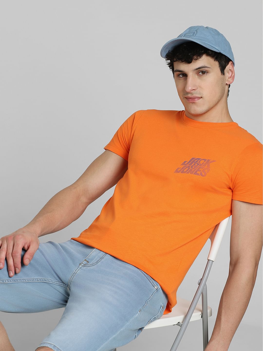 Orange Crew Neck T-shirt