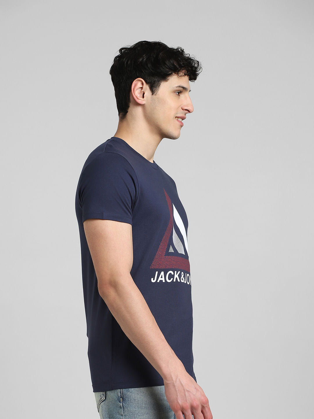 Blue Graphic Print Crew Neck T-shirt