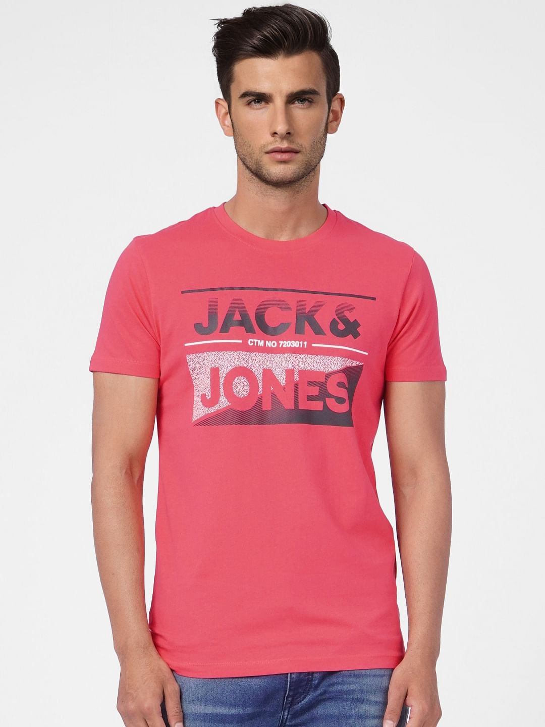 Pink Graphic Print Crew Neck T-shirt