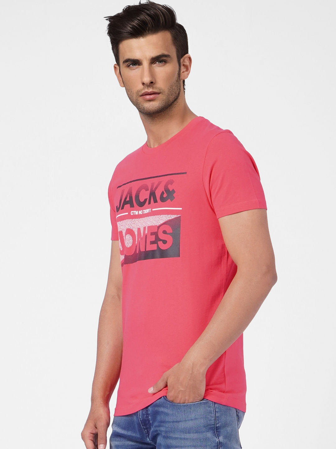 Pink Graphic Print Crew Neck T-shirt