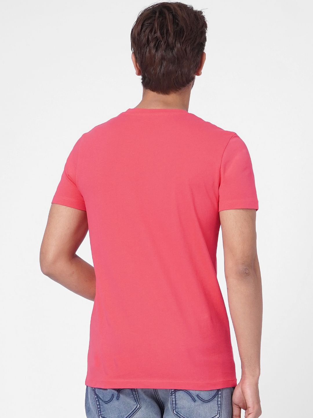 Pink Graphic Print Crew Neck T-shirt