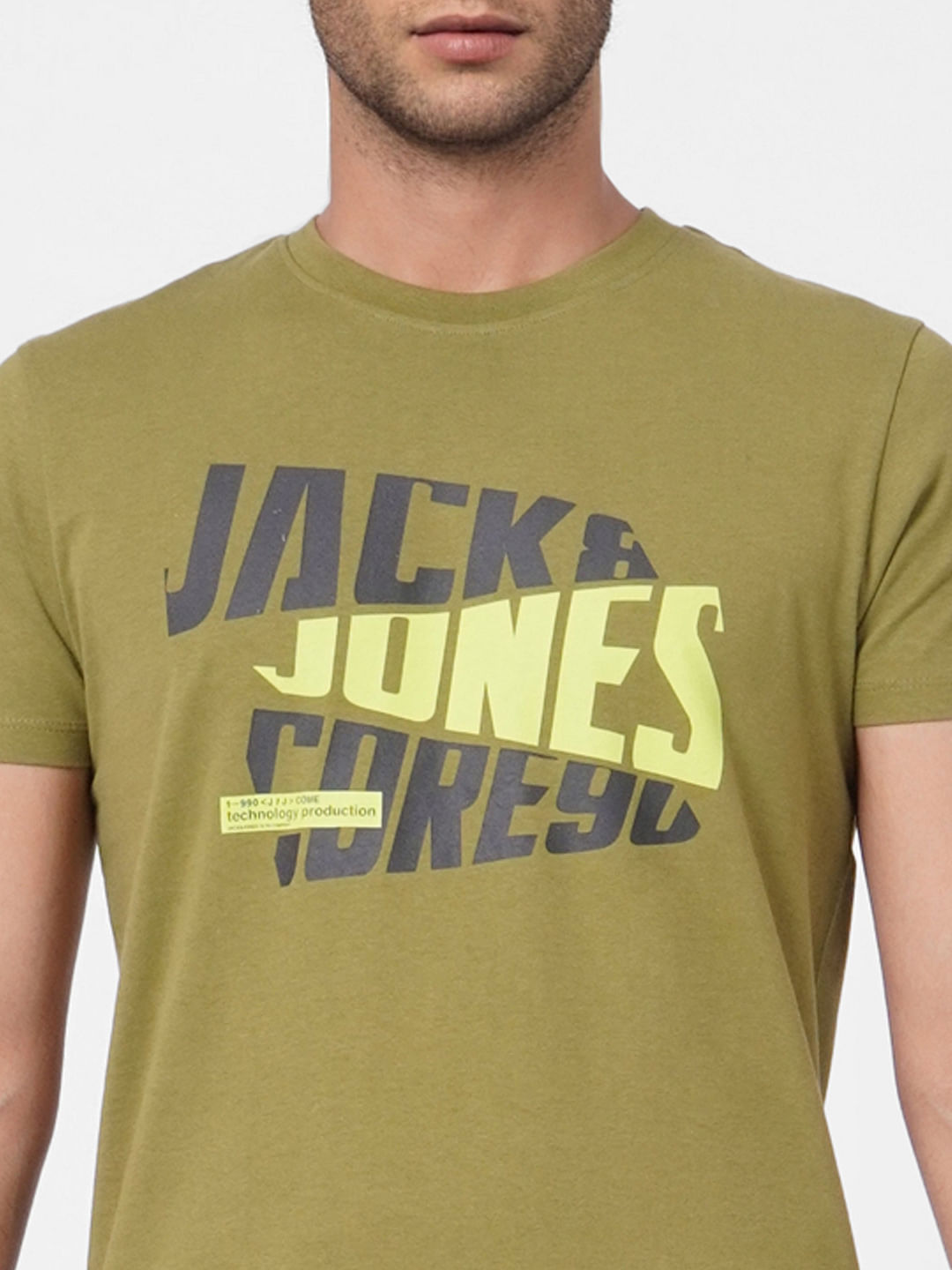 Green Logo Print Crew Neck T-shirt