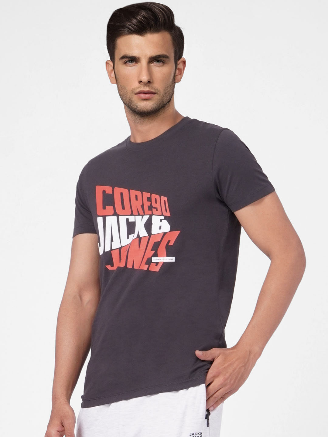 Black Graphic Print Crew Neck T-shirt