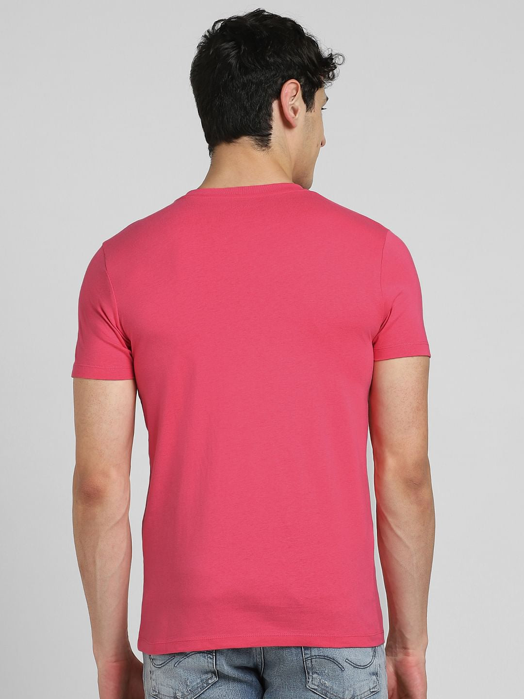 Pink Graphic Print Crew Neck T-shirt