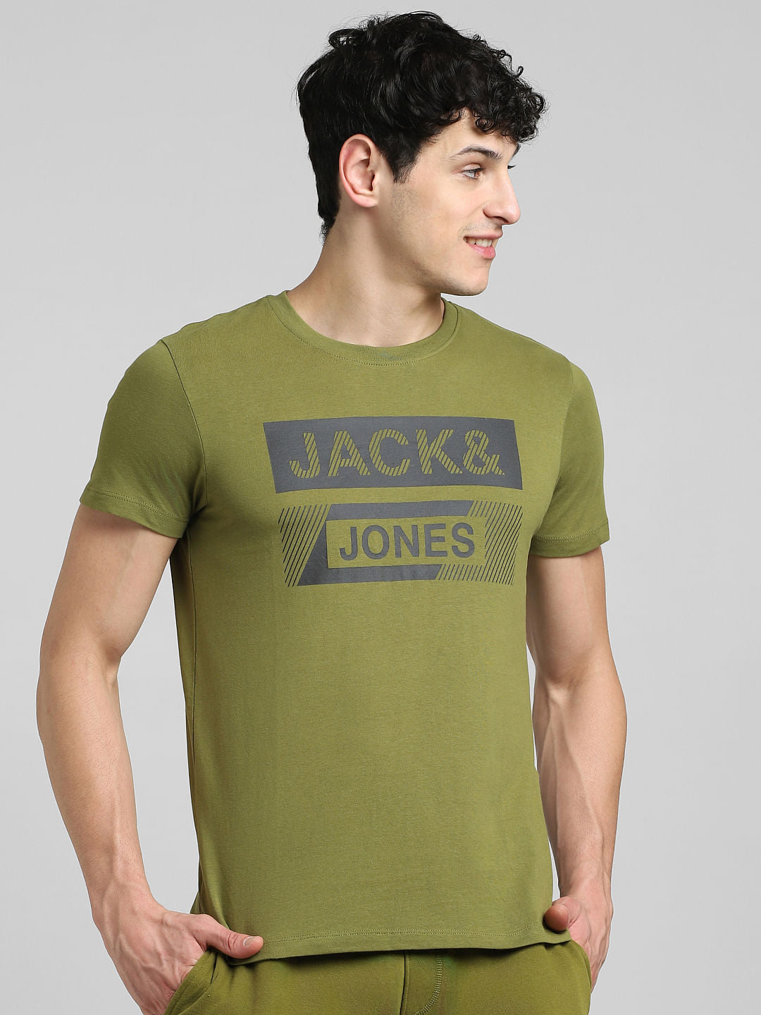 Green Graphic Crew Neck T-shirt