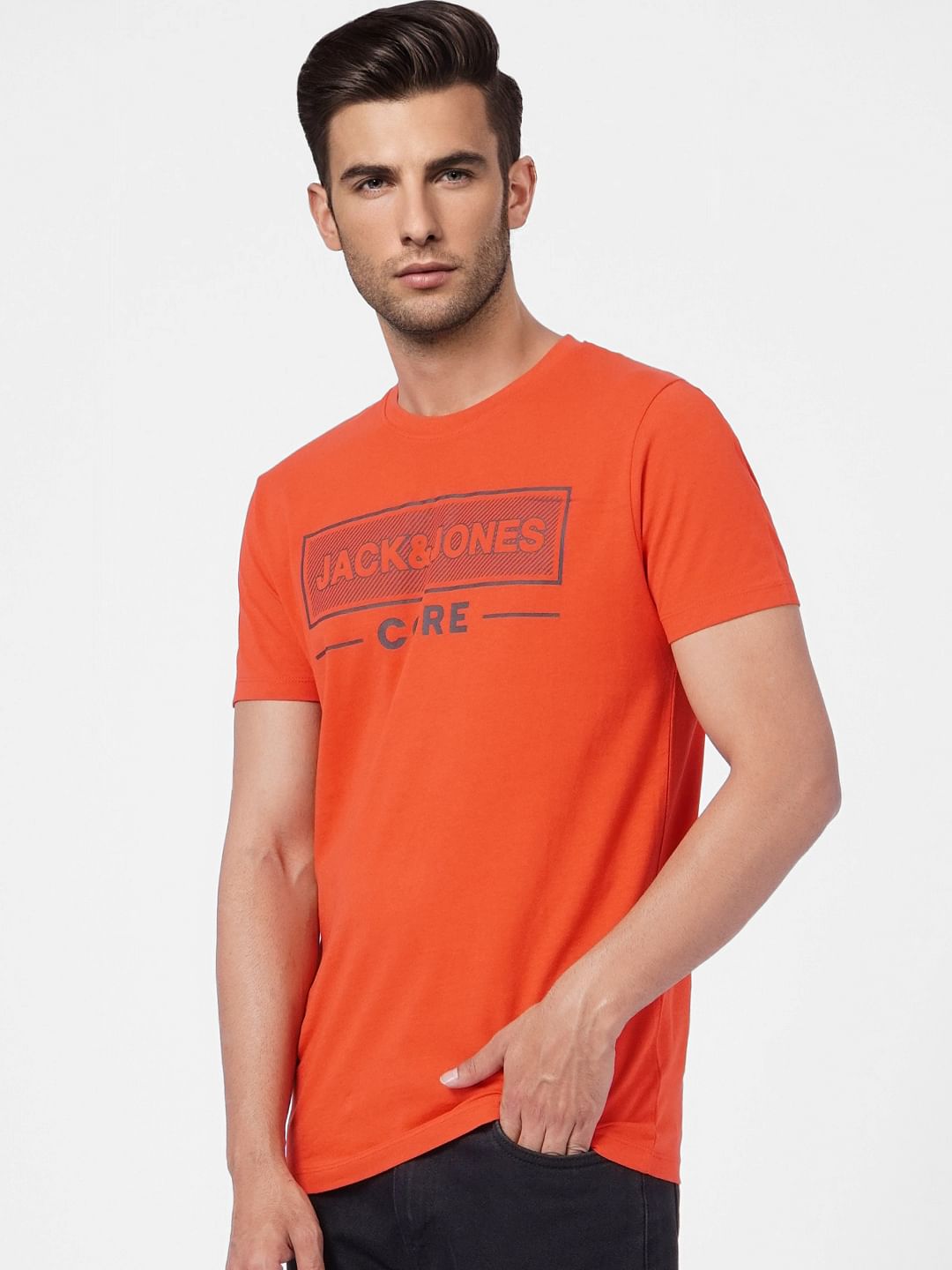 Red Graphic Crew Neck T-shirt