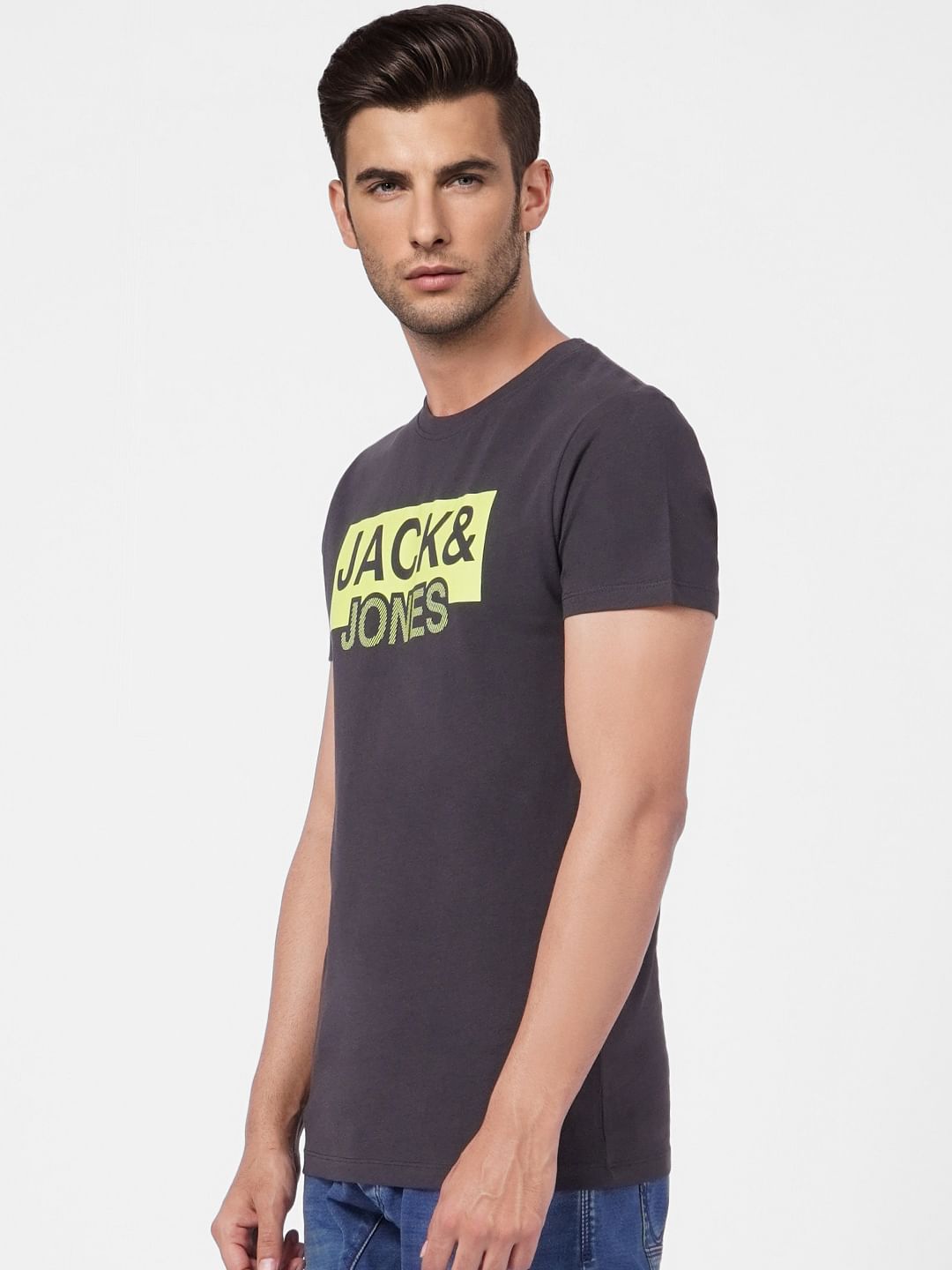 Black Graphic Crew Neck T-shirt