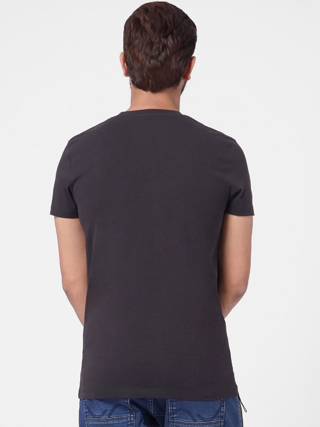 Black Graphic Crew Neck T-shirt