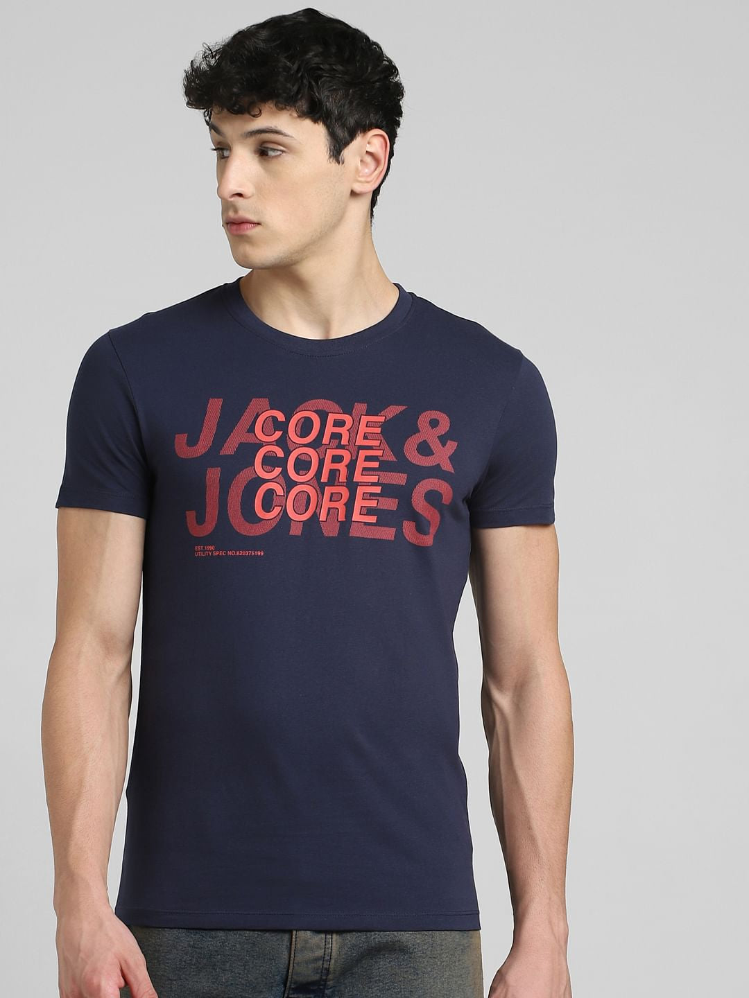 Blue Graphic Print Crew Neck T-shirt