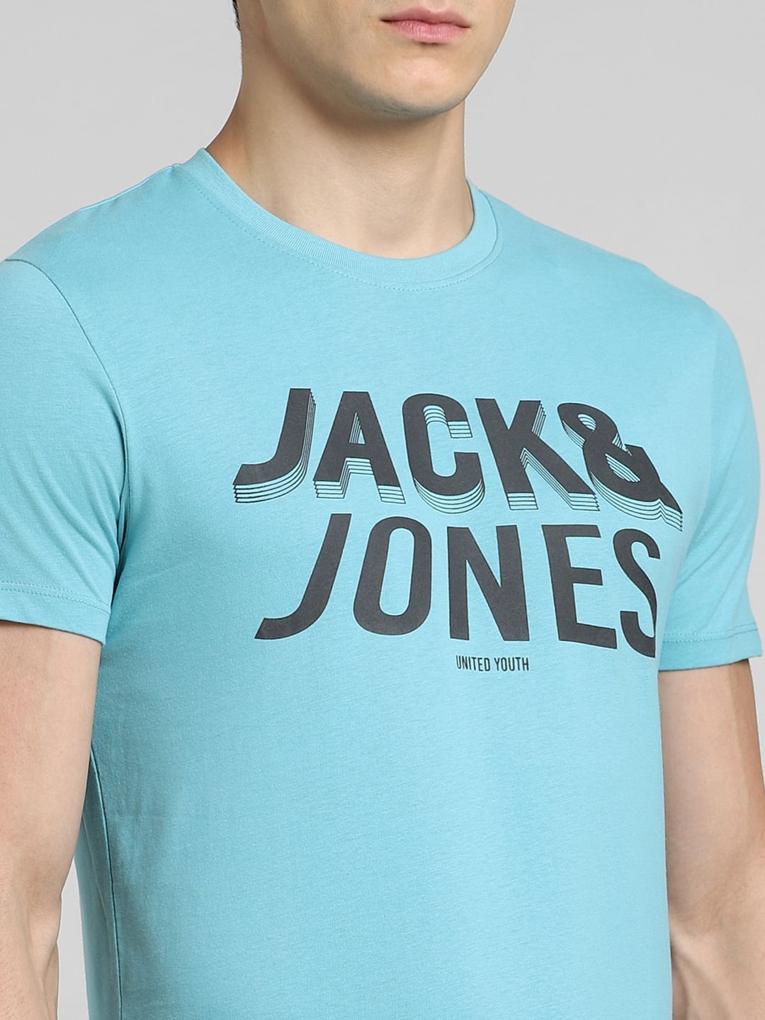 Blue Graphic Print Crew Neck T-shirt