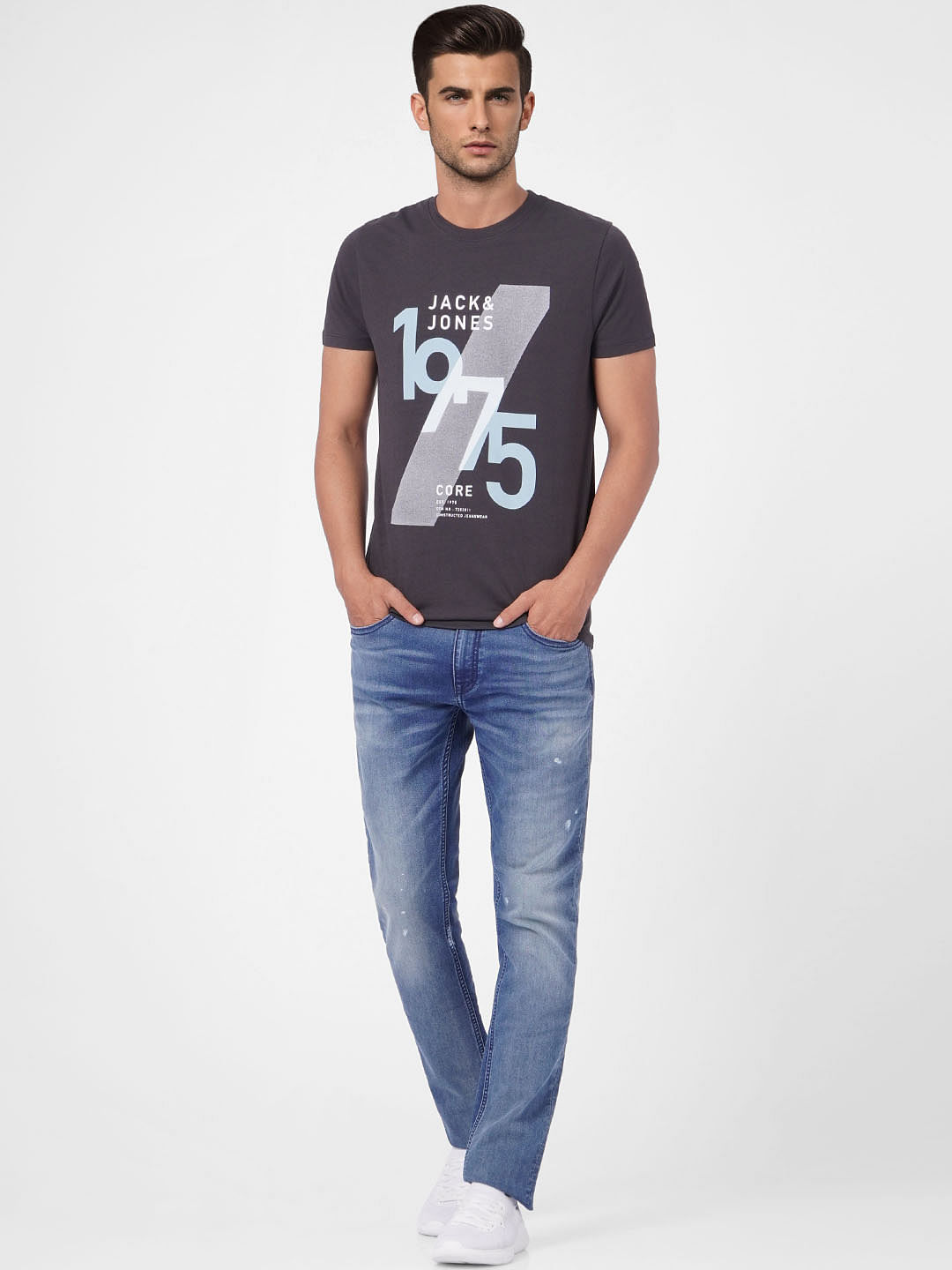 Black Graphic Print Crew Neck T-shirt