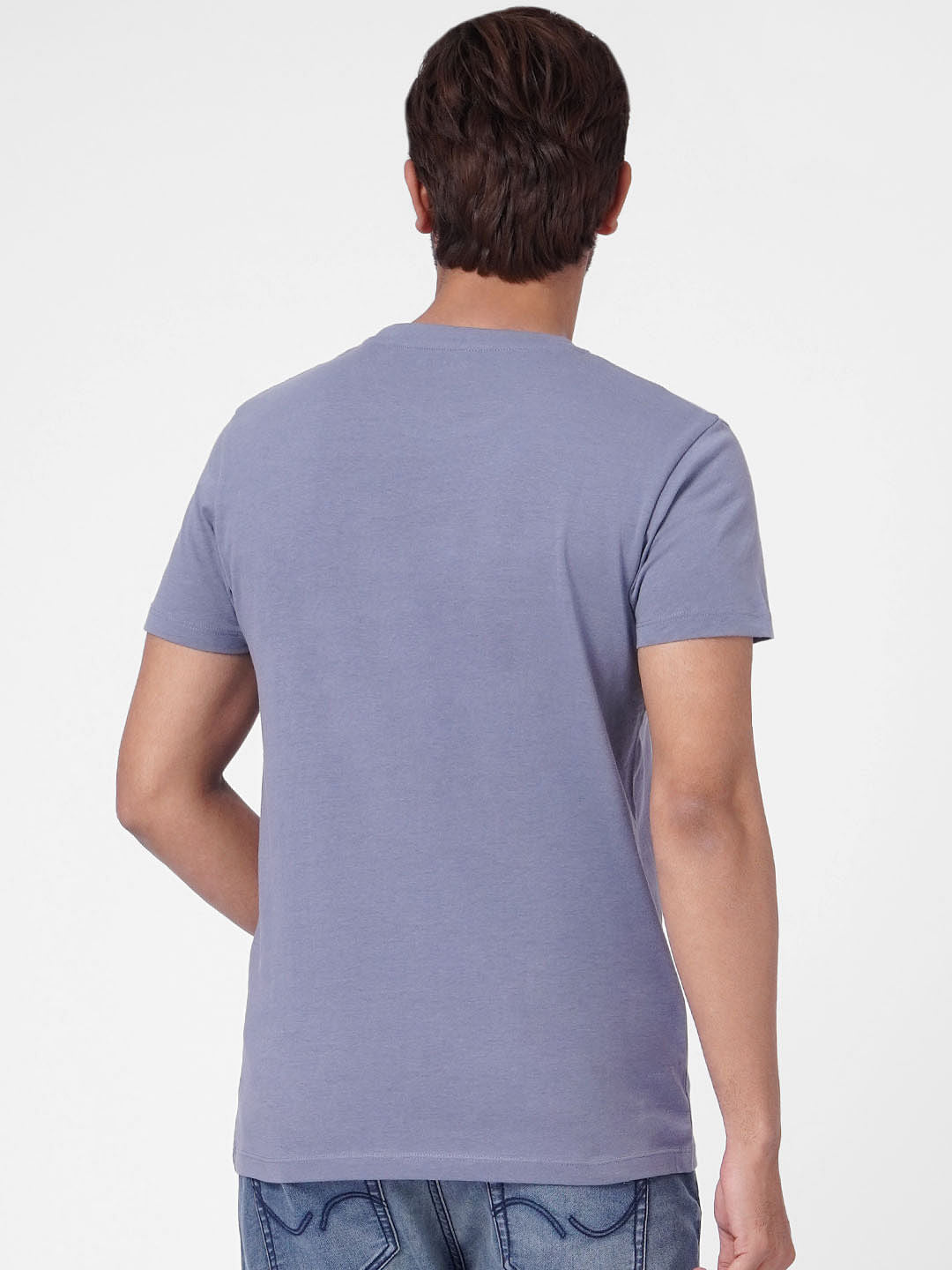 Light Blue Graphic Print Crew Neck T-shirt