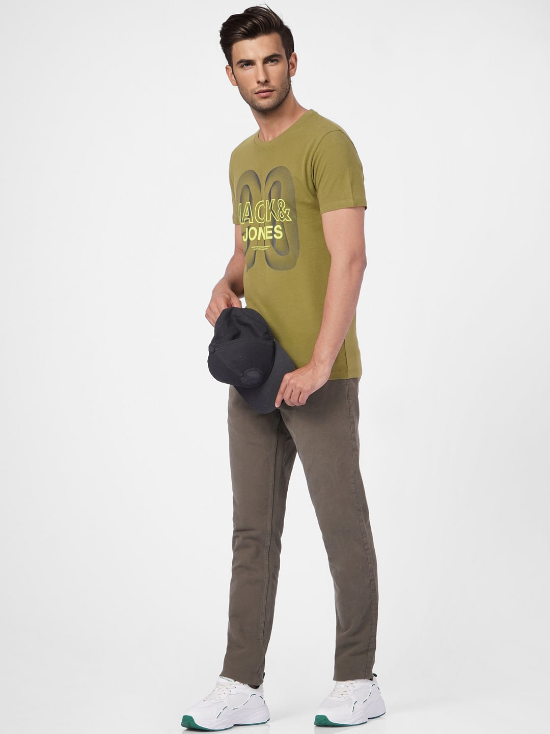 Green Graphic Print Crew Neck T-shirt