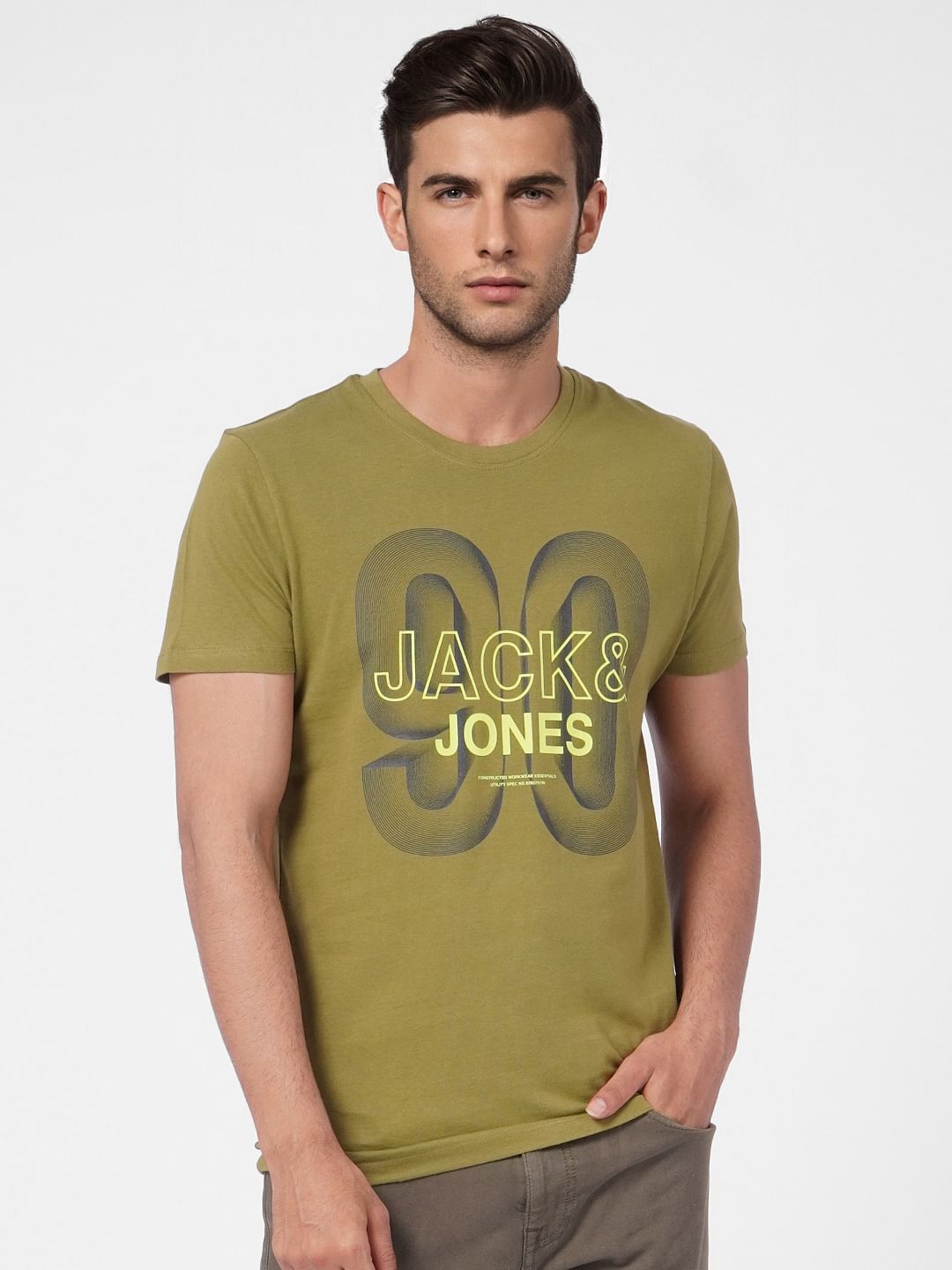 Green Graphic Print Crew Neck T-shirt