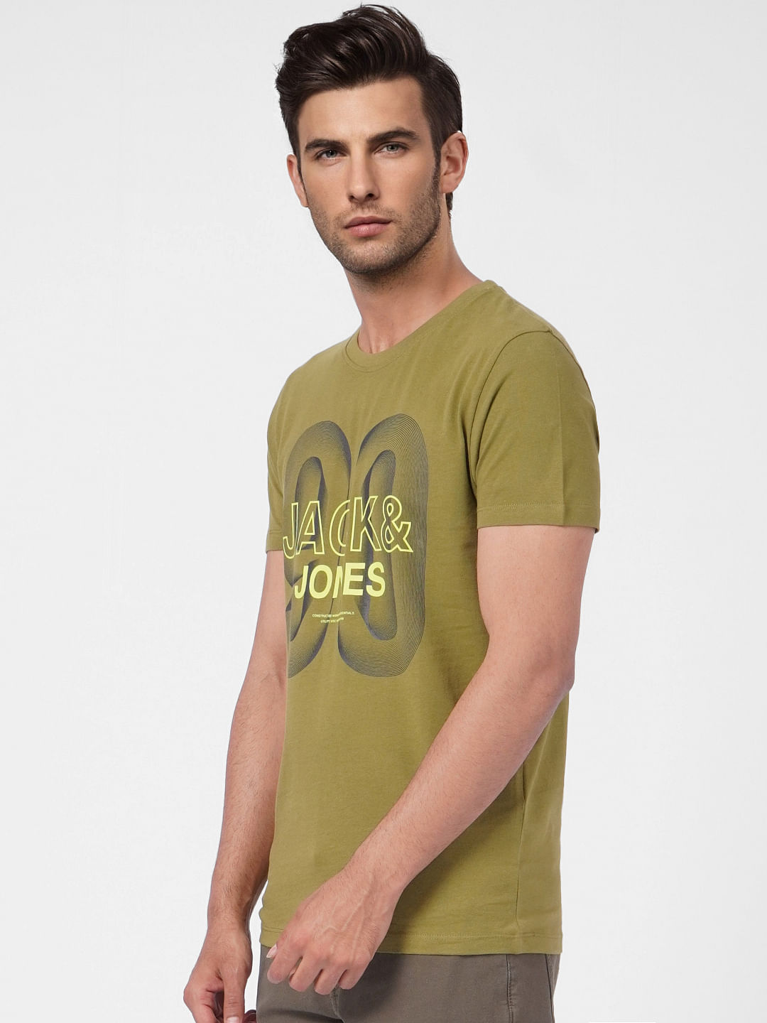 Green Graphic Print Crew Neck T-shirt