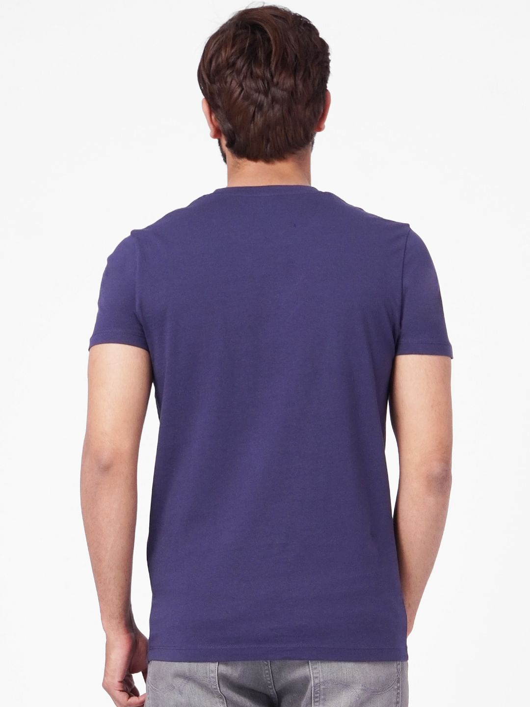 Blue Graphic Print Crew Neck T-shirt