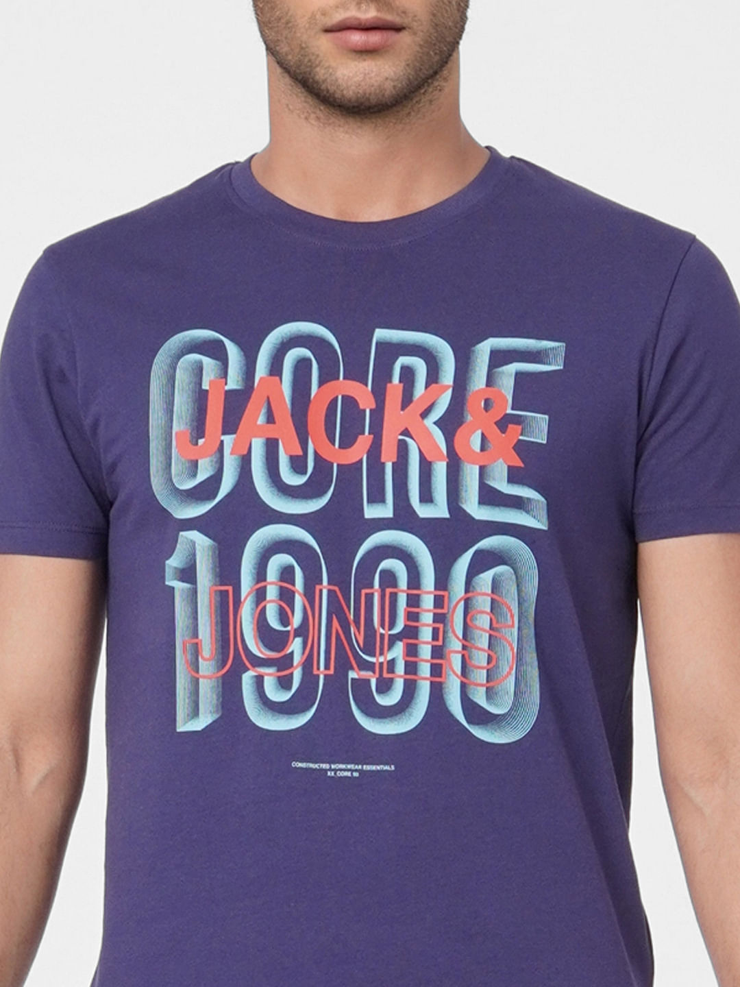 Blue Graphic Print Crew Neck T-shirt