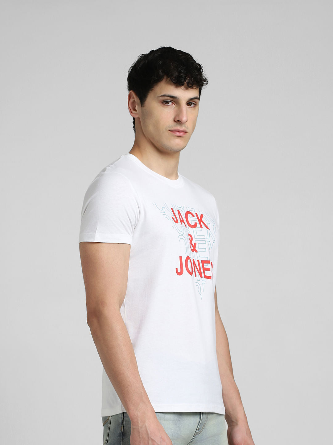 White Graphic Print Crew Neck T-shirt