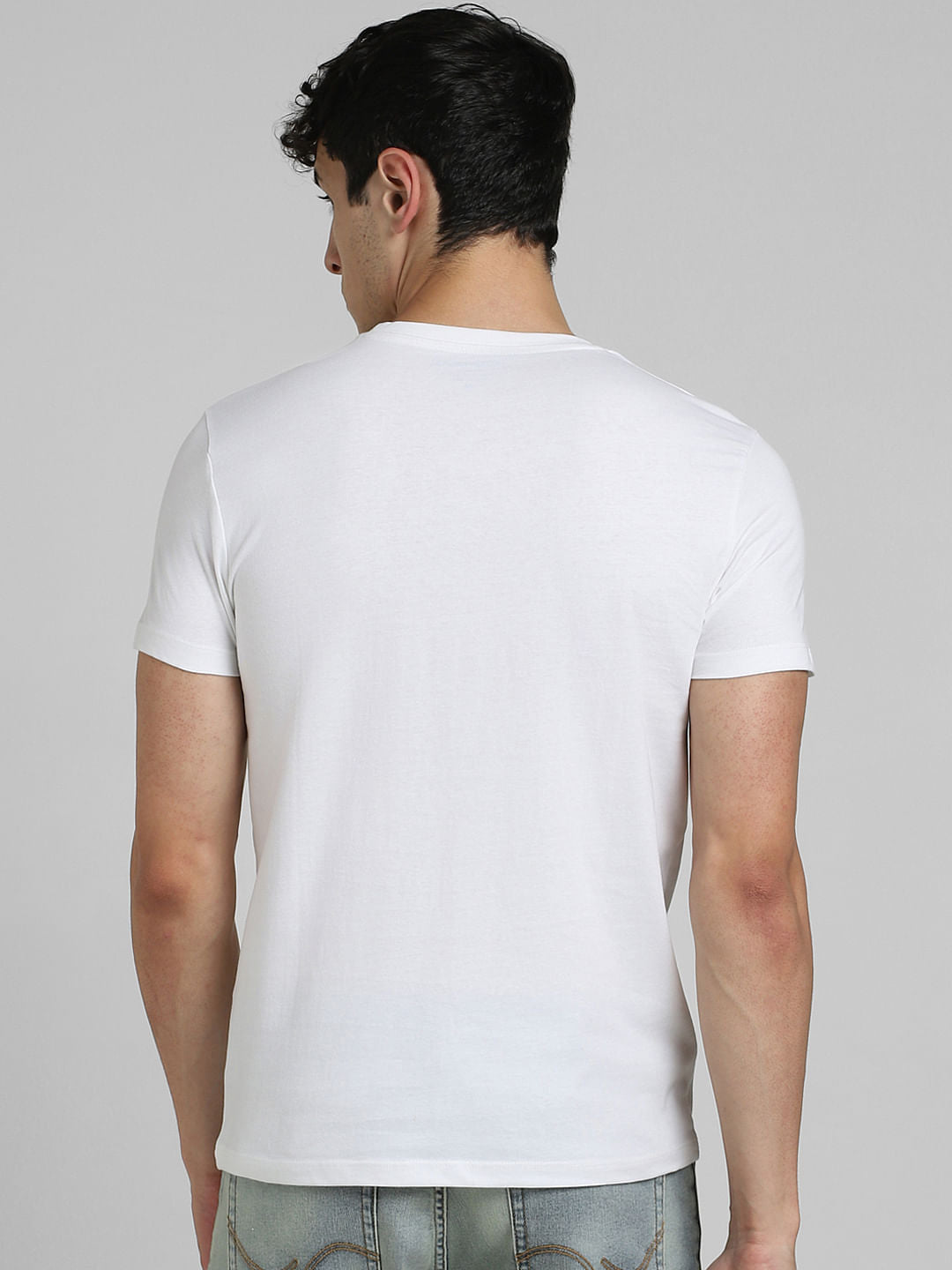 White Graphic Print Crew Neck T-shirt
