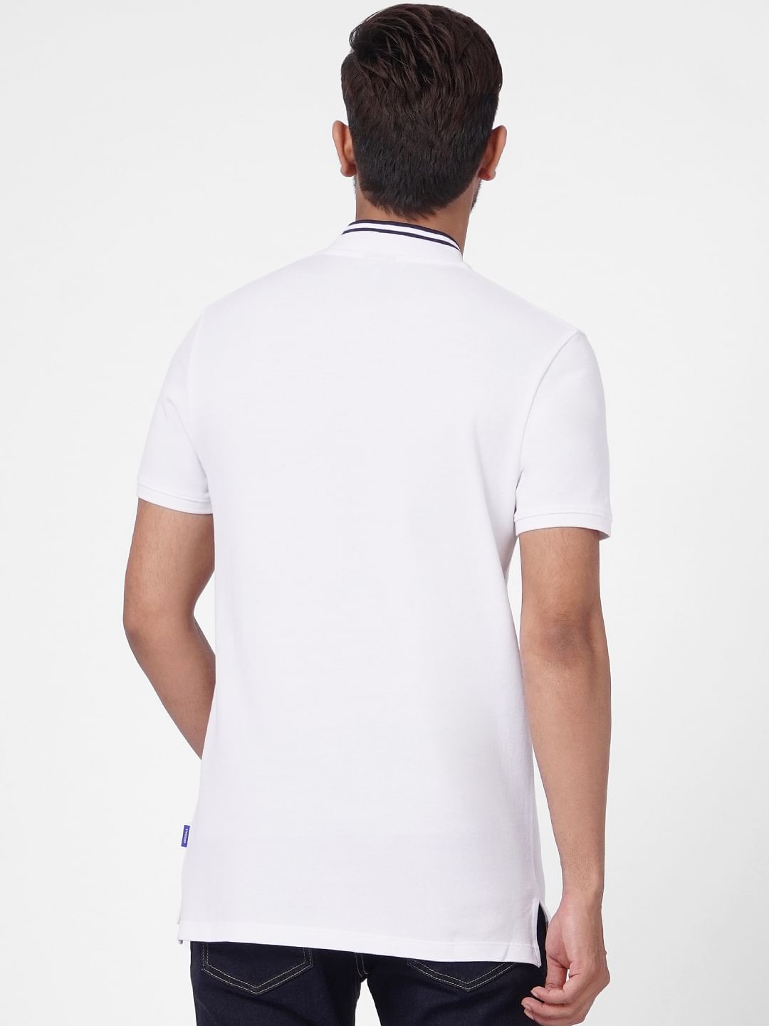 White Polo Neck T-shirt