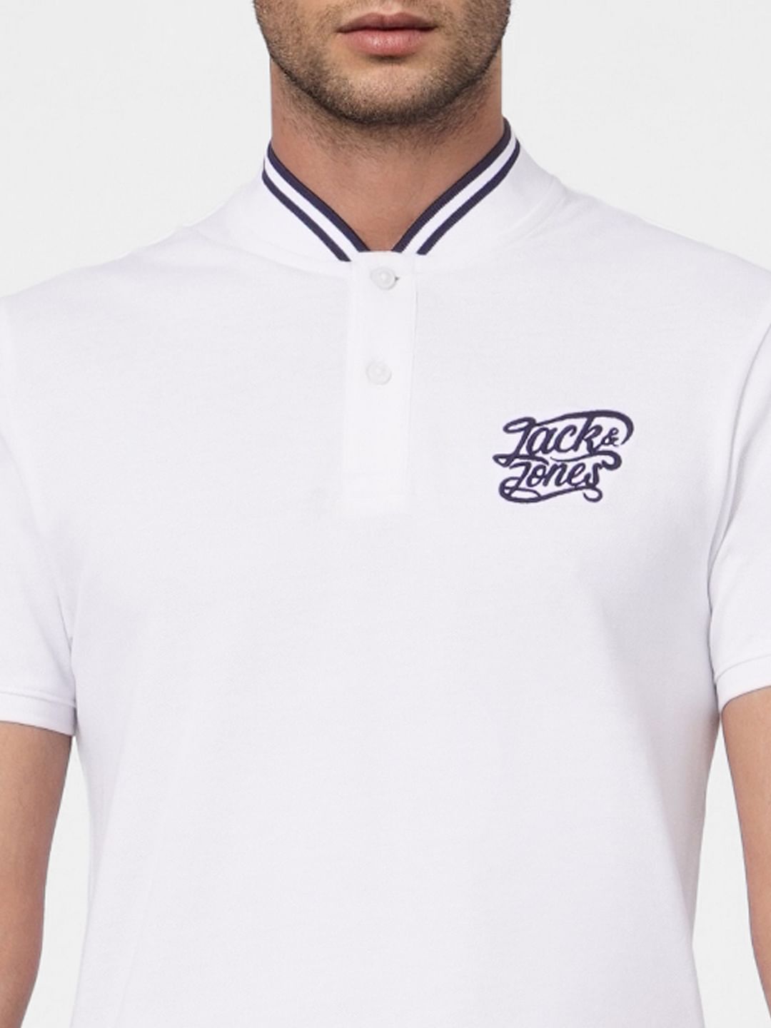 White Polo Neck T-shirt