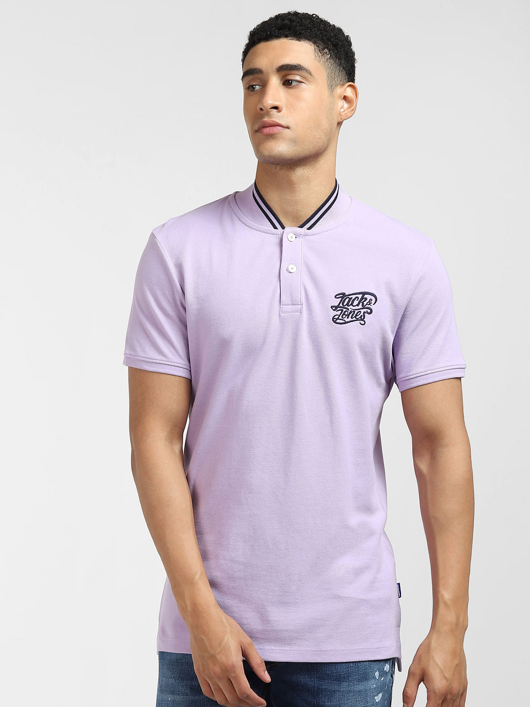 Purple Polo Neck T-shirt