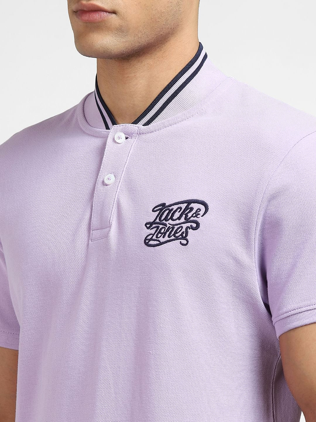 Purple Polo Neck T-shirt