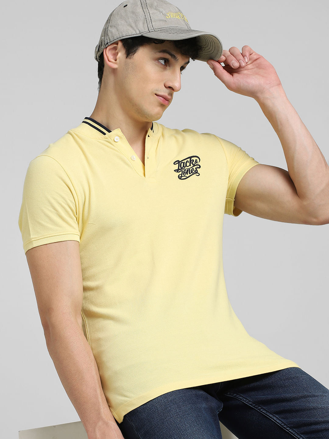 Yellow Polo Neck T-shirt