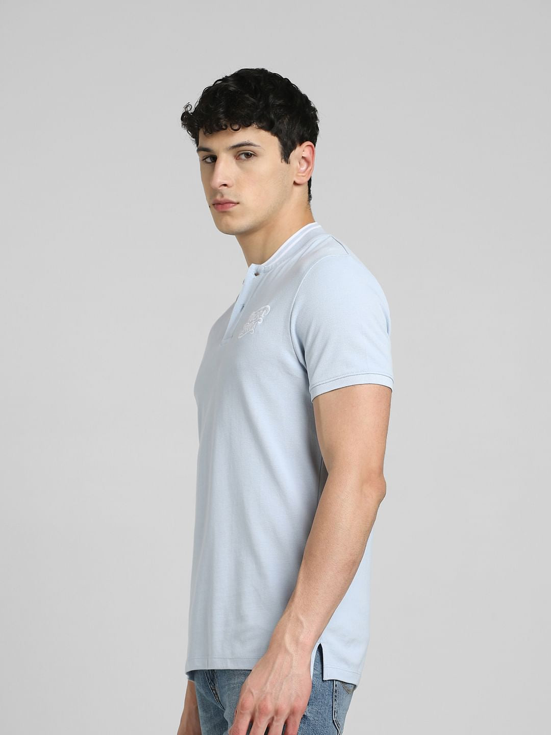 Blue Polo Neck T-shirt