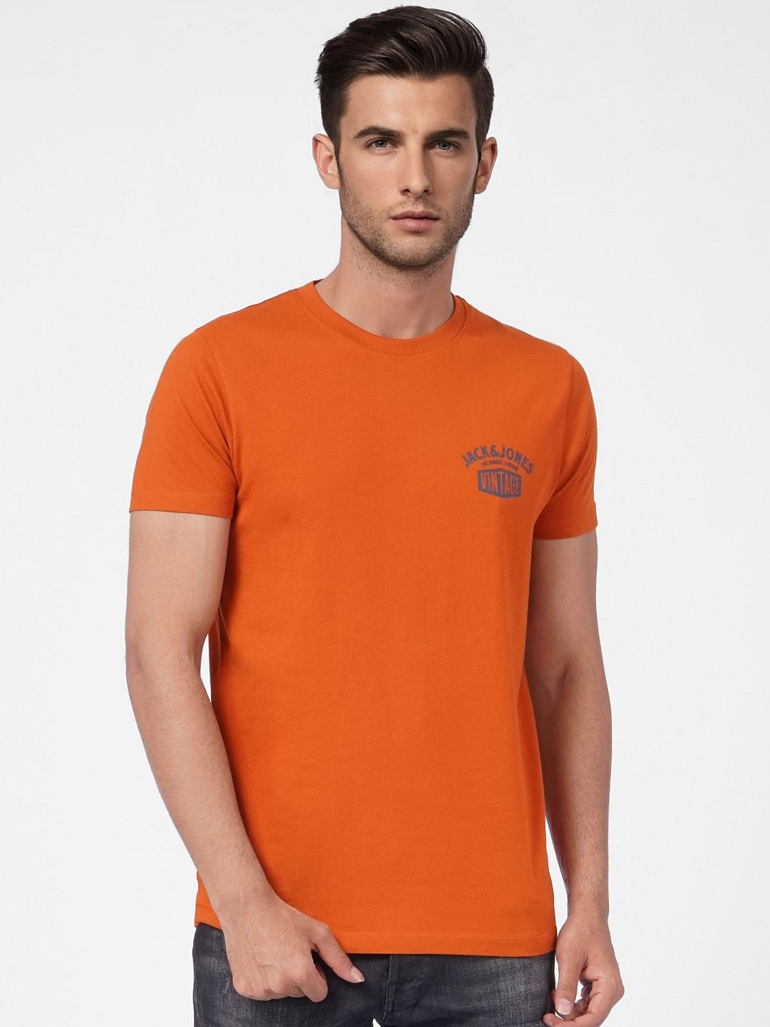 Orange Crew Neck T-shirt