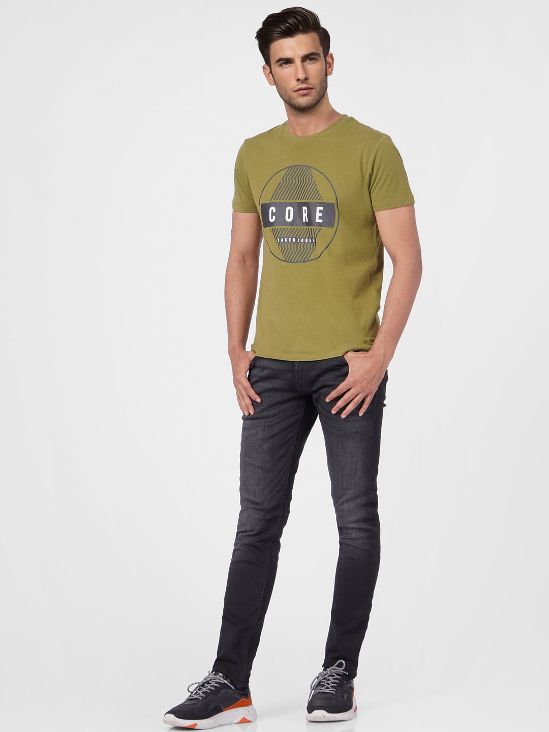 Green Graphic Print Crew Neck T-shirt