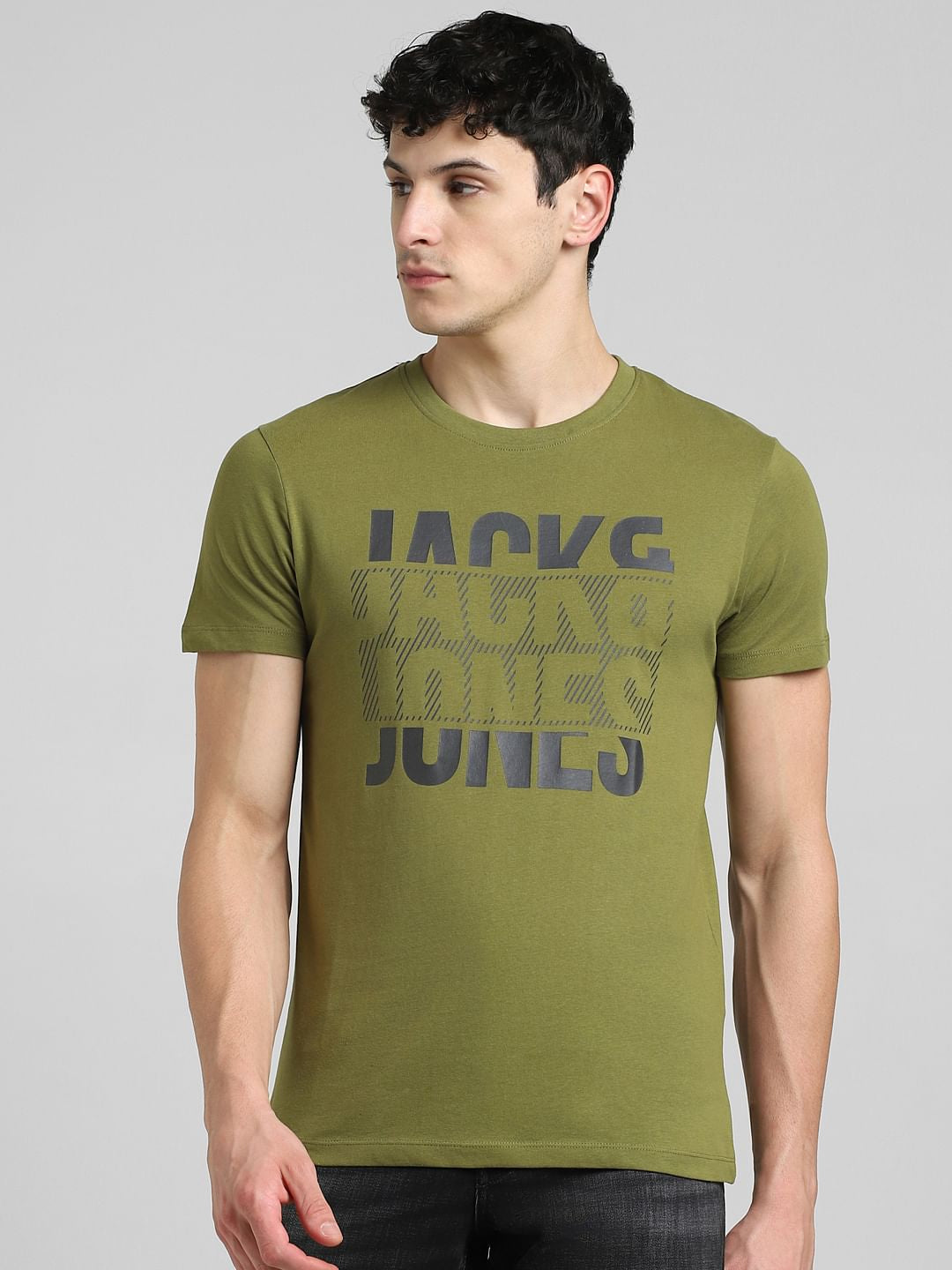 Green Graphic Print Crew Neck T-shirt