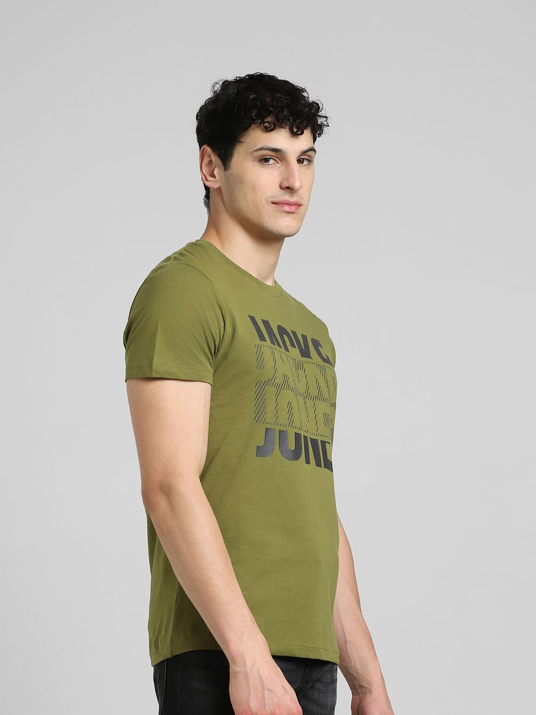 Green Graphic Print Crew Neck T-shirt