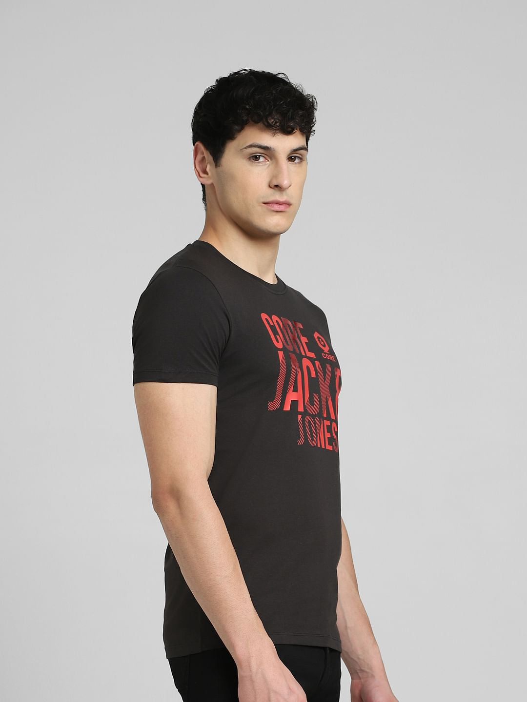 Black Graphic Print Crew Neck T-shirt