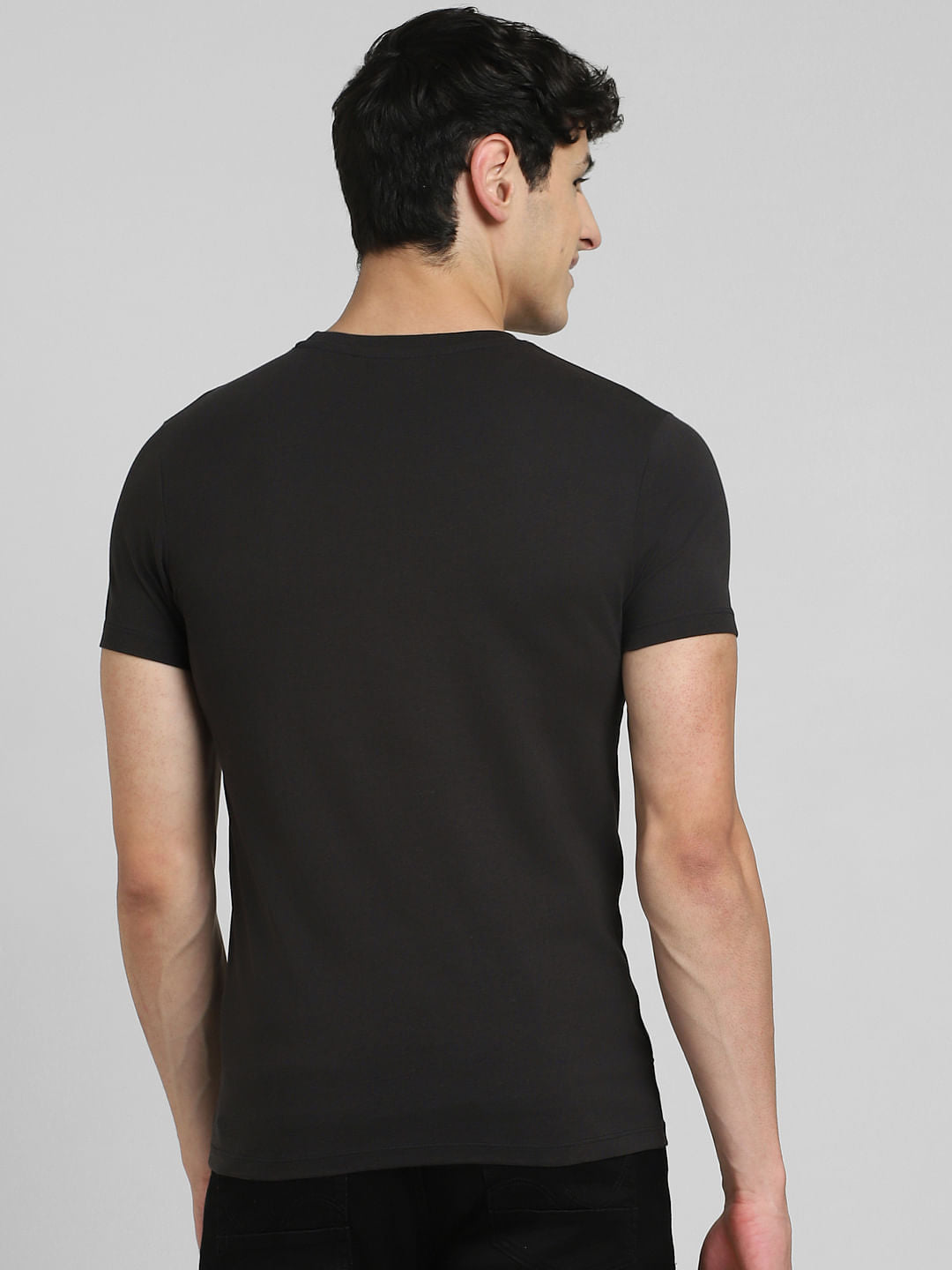 Black Graphic Print Crew Neck T-shirt