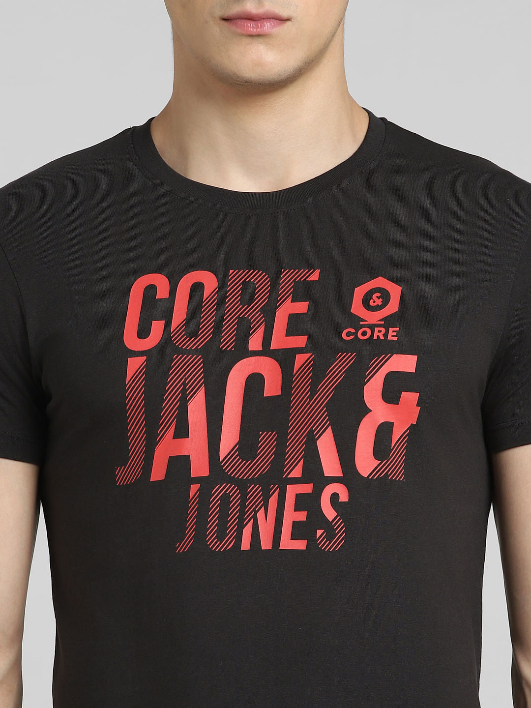 Black Graphic Print Crew Neck T-shirt