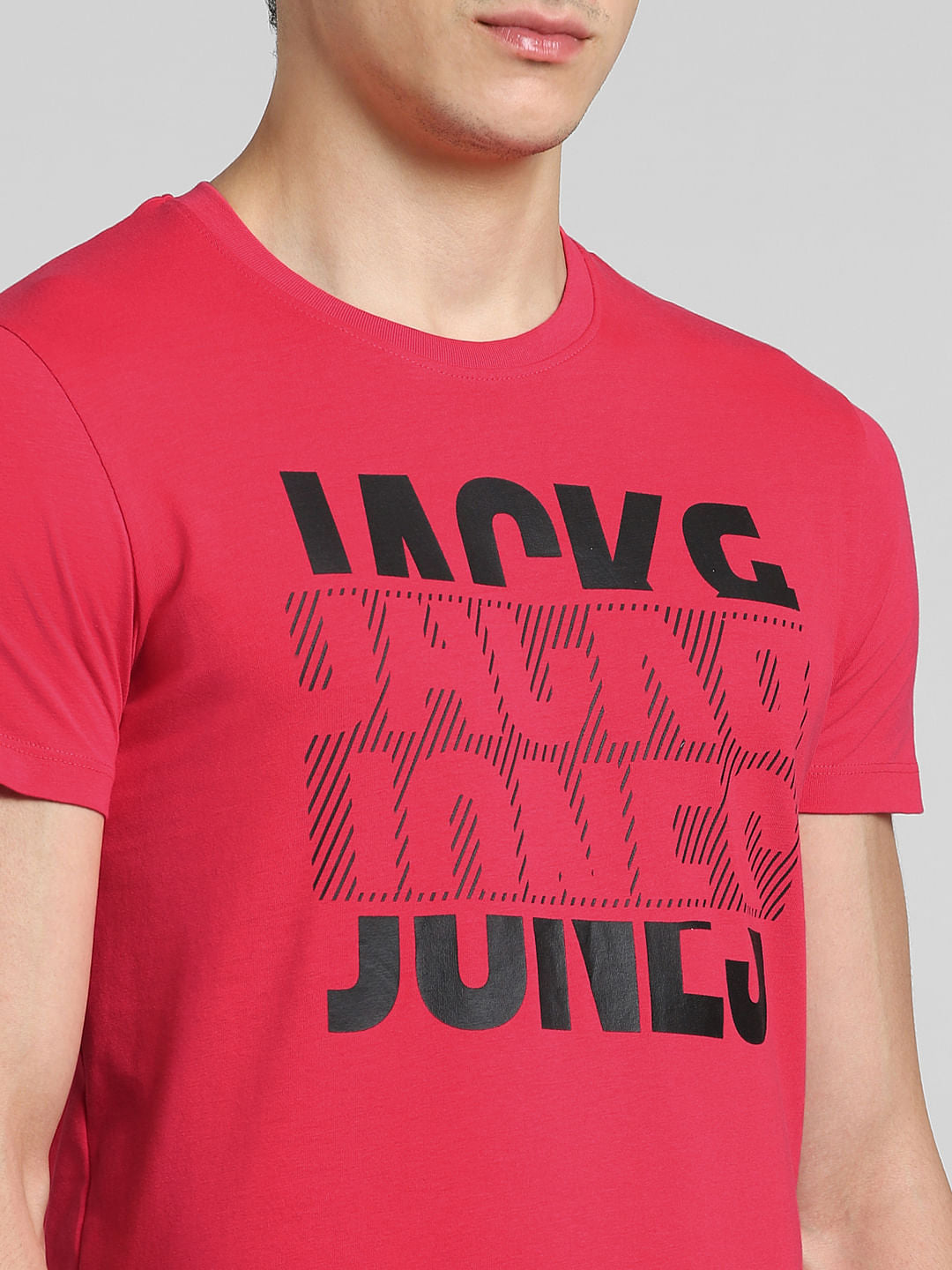 Pink Graphic Print Crew Neck T-shirt