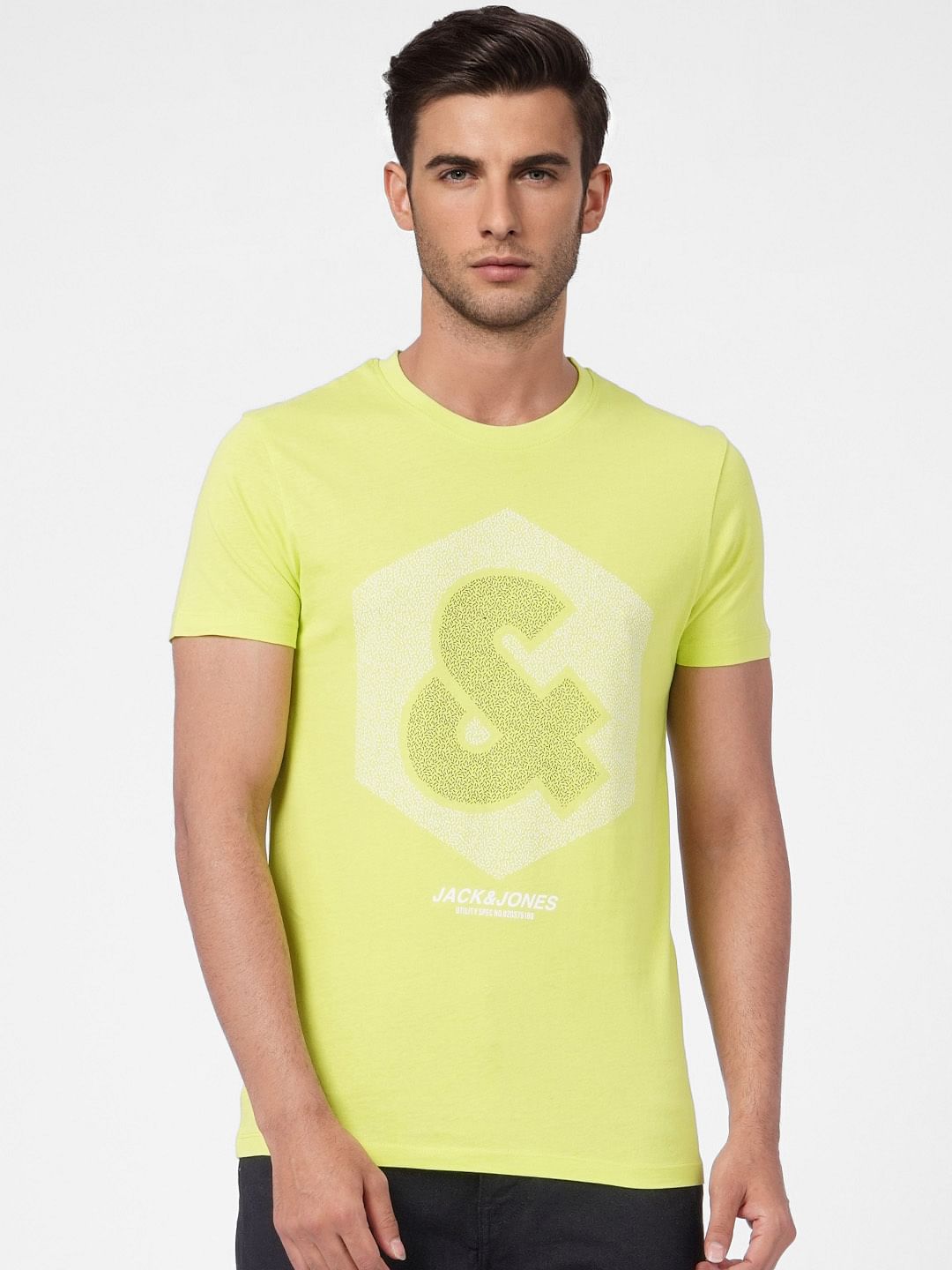 Lime Green Graphic Print Crew Neck T-shirt