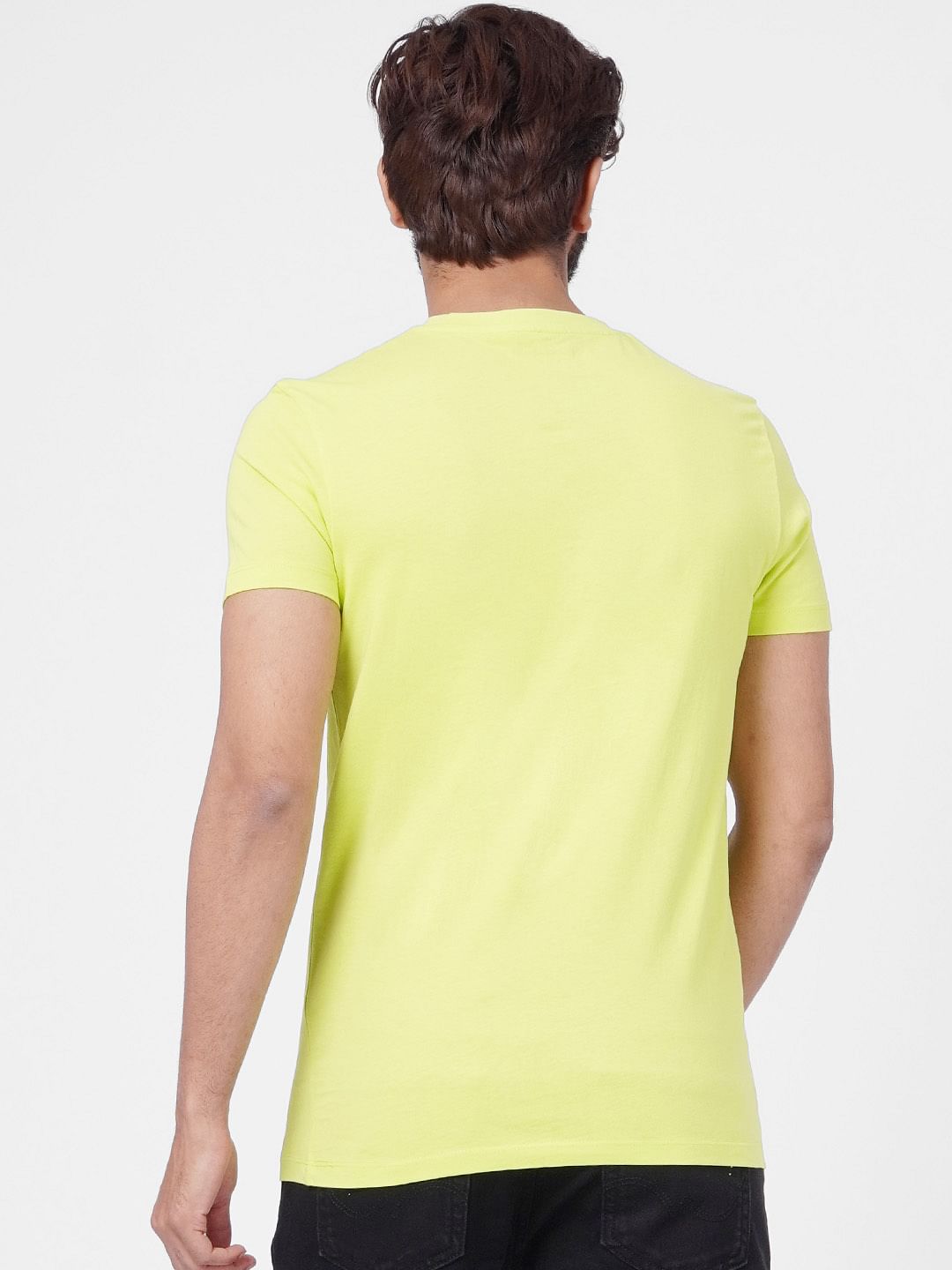 Lime Green Graphic Print Crew Neck T-shirt