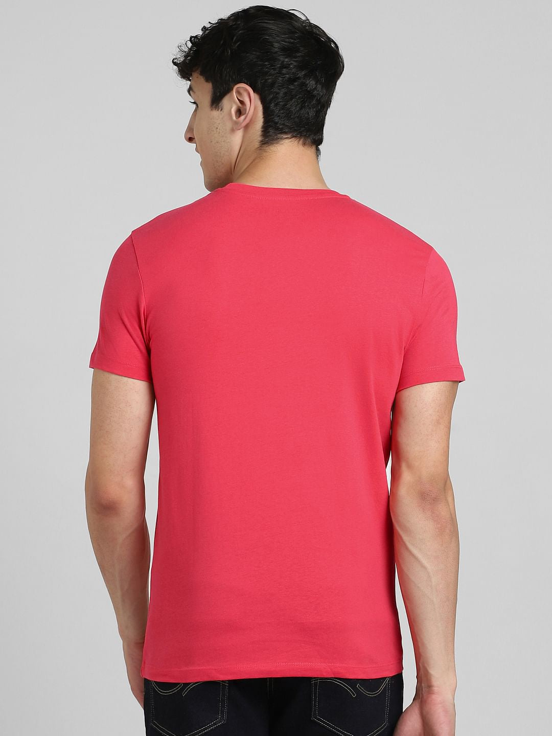 Pink Graphic Print Crew Neck T-shirt