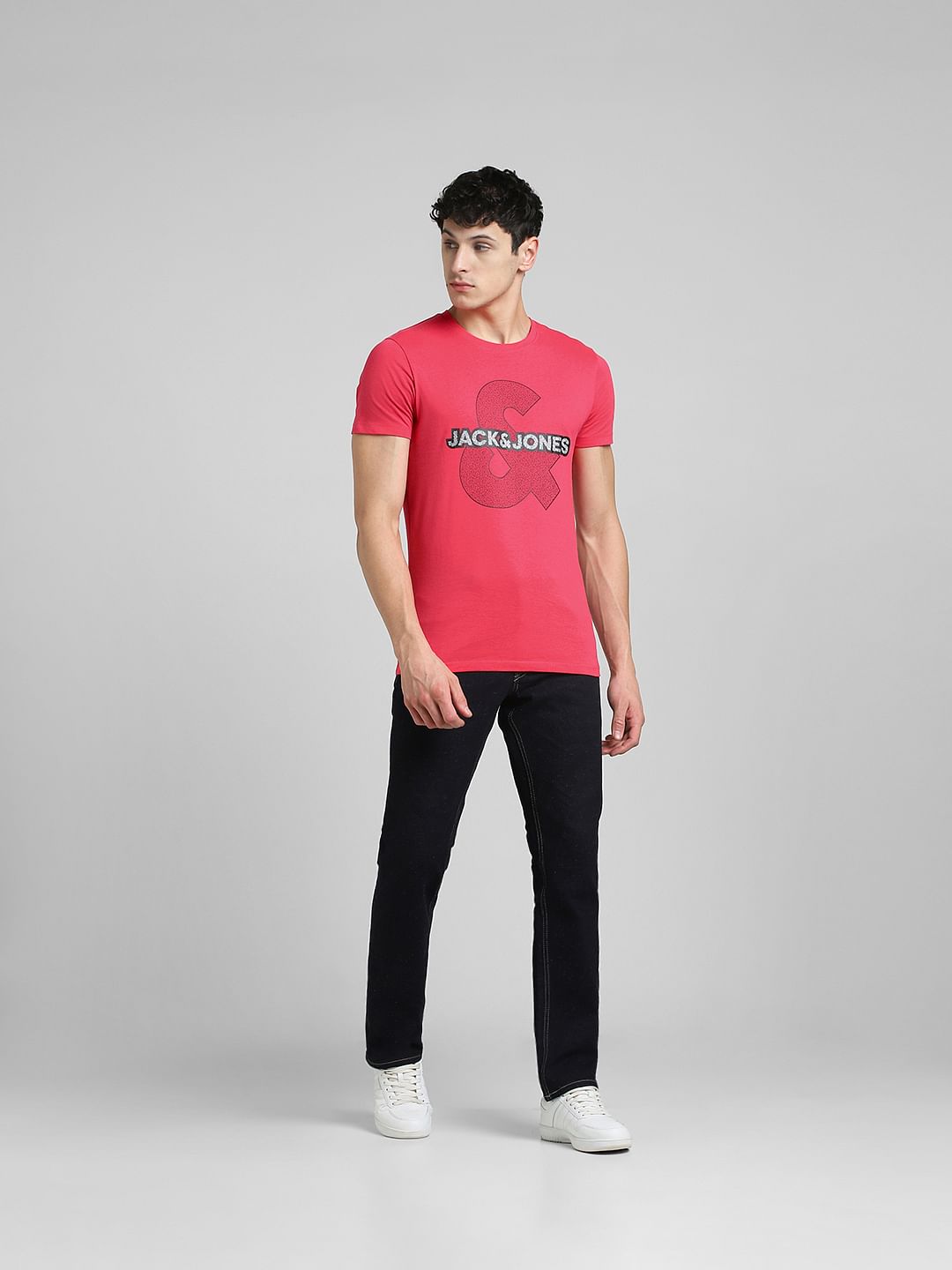 Pink Graphic Print Crew Neck T-shirt