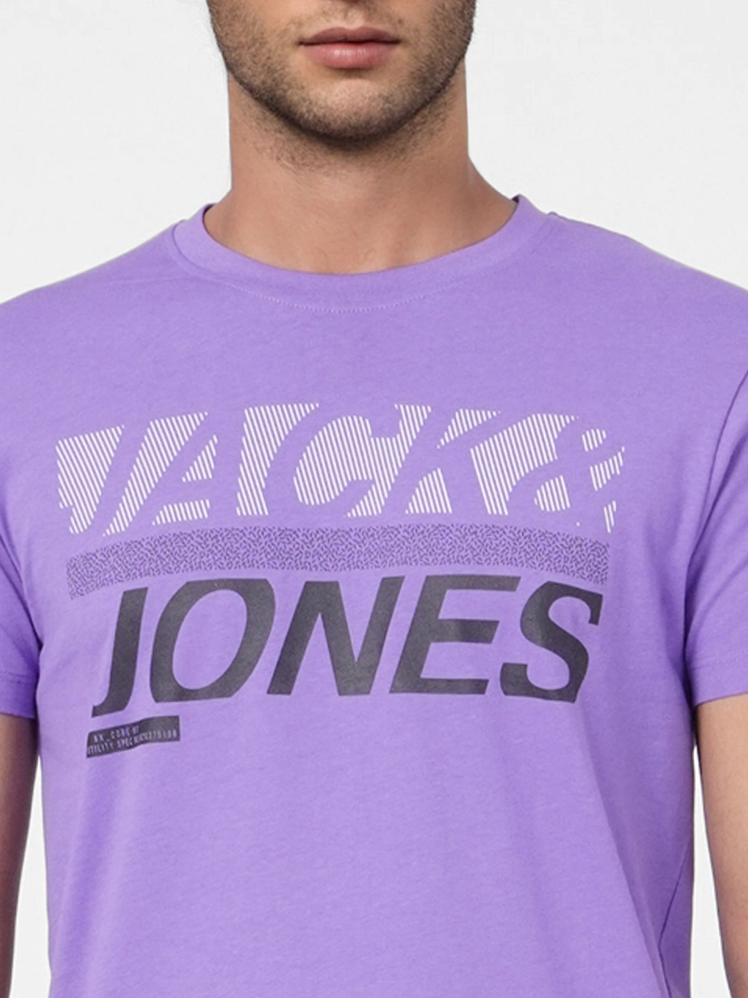 Purple Graphic Print Crew Neck T-shirt