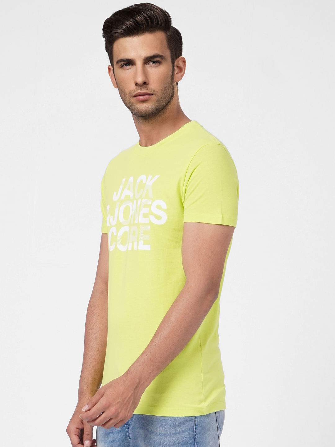 Yellow Graphic Print Crew Neck T-shirt