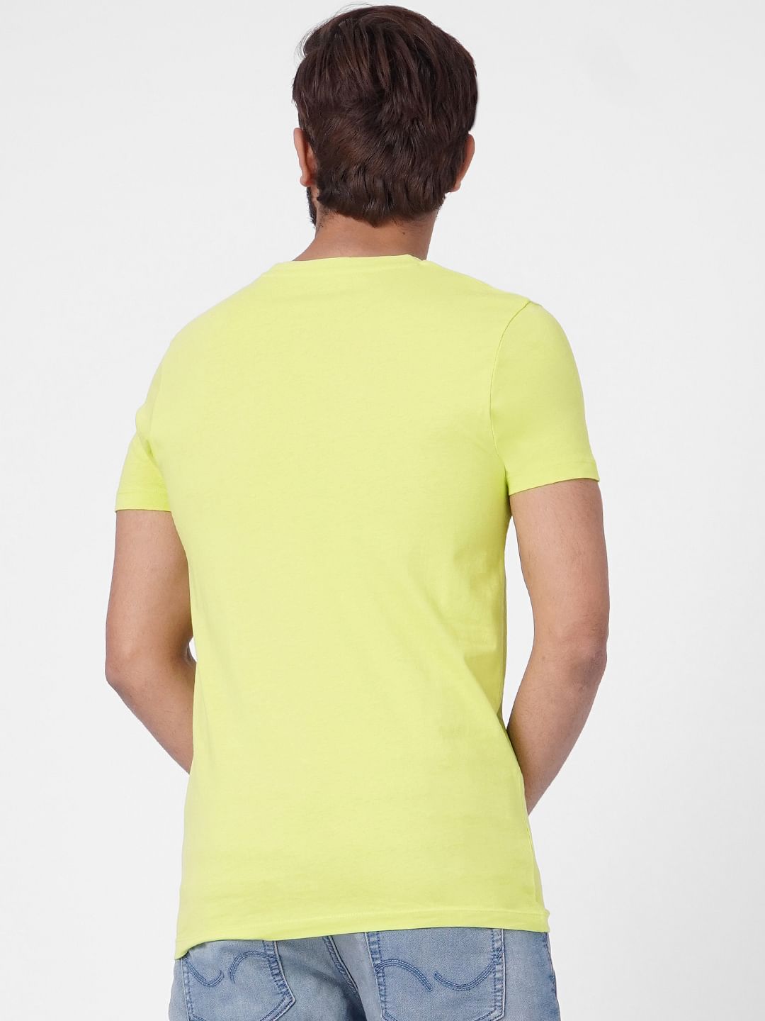 Yellow Graphic Print Crew Neck T-shirt