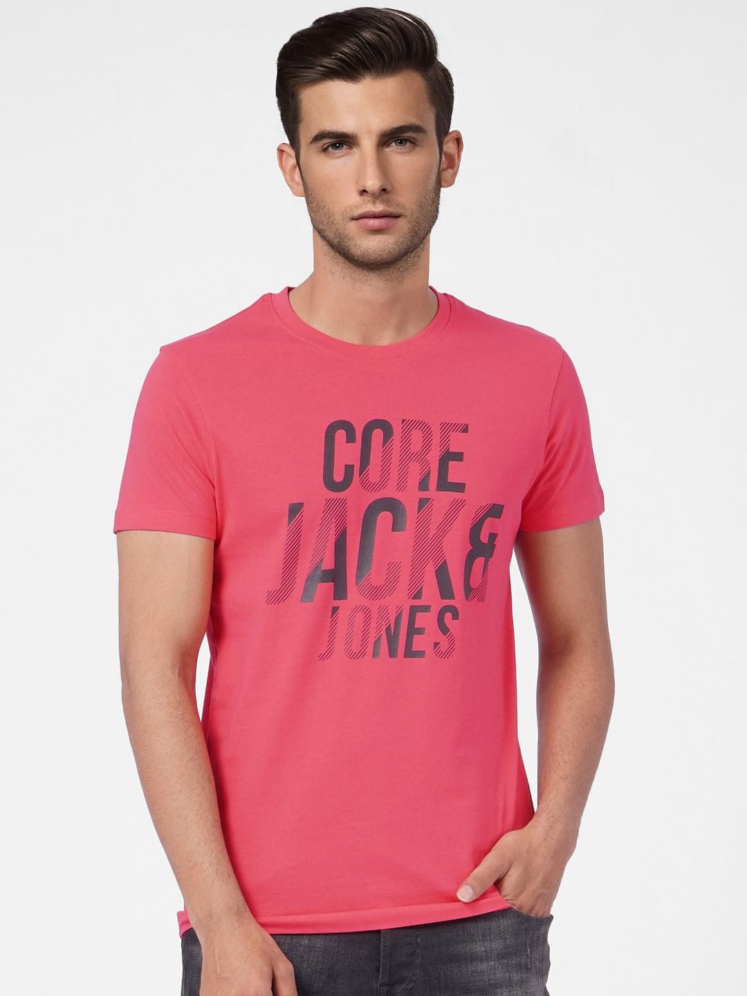 Pink Graphic Print Crew Neck T-shirt