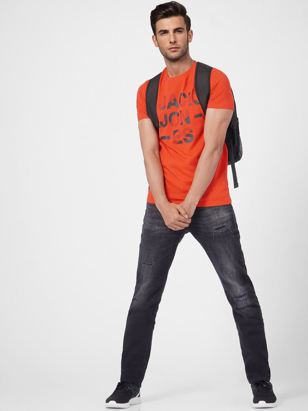 Red Graphic Print Crew Neck T-shirt
