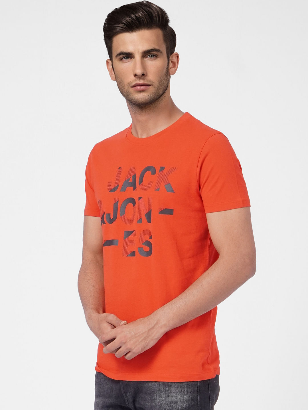 Red Graphic Print Crew Neck T-shirt